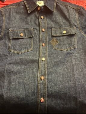 CASA BLANCA Men's Dark Denim Button-Down Shirt